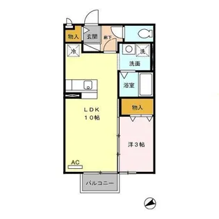 スクールサイド若藤【2階】の間取り