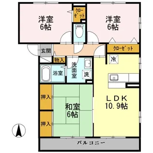 プレミールASO Ⅱ【2階】の間取り