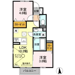 エスポワール 下城野Ⅲ【1階】の間取り