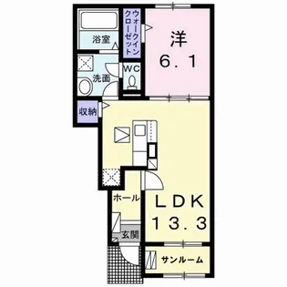 フリーデンハイム【1階】の間取り