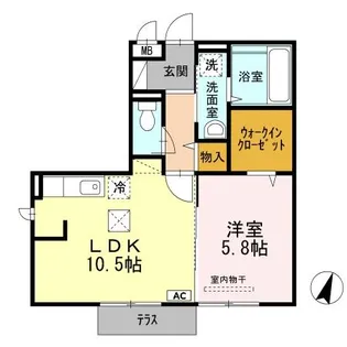 リアン ド ファミーユA棟【1階】の間取り