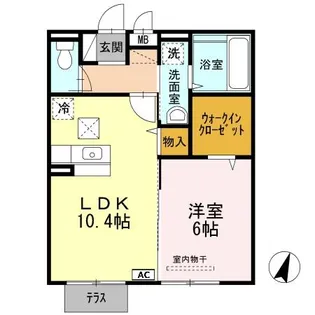 リアン ド ファミーユA棟【1階】の間取り