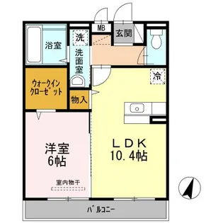 リアン ド ファミーユA棟【2階】の間取り