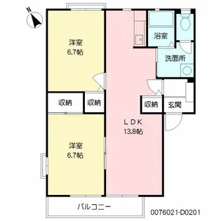 アヴェニール アージュ D棟【2階】の間取り