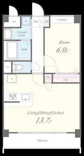 サンビーム三萩野駅前【0202号室】の間取り