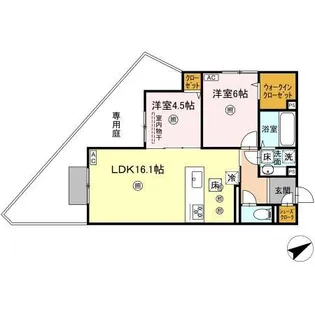 アピアランス中井【1階】の間取り