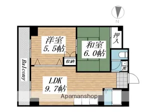 プリンセス片野Ⅱ【5階】の間取り