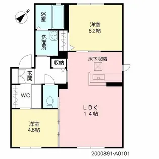 サン ベレオA棟【1階】の間取り