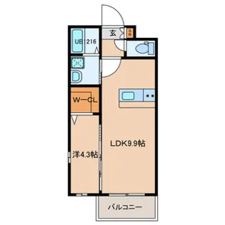 AーMENT385【101号室号室】の間取り