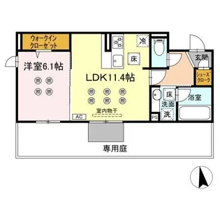 LAZO行橋【1階】の間取り