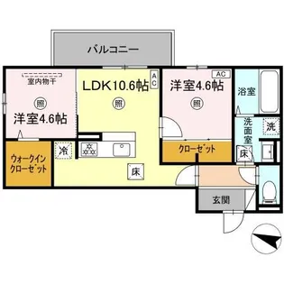 MER行事 B棟【1階】の間取り