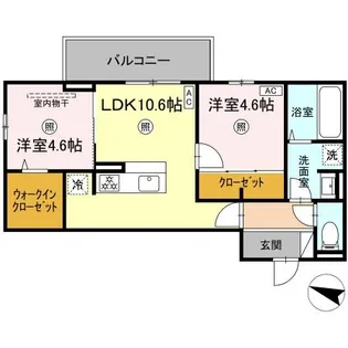 MER行事 B棟【3階】の間取り