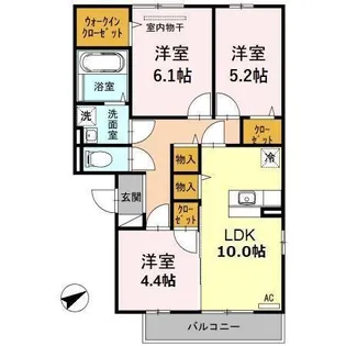 アムール中井【3階】の間取り