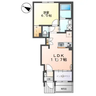 ブドワール【105号室】の間取り