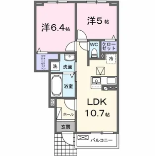 エレガンシア【1階】の間取り