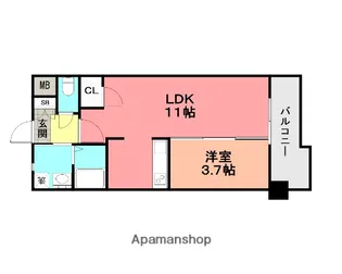 仮称)白銀マンション【3階】の間取り