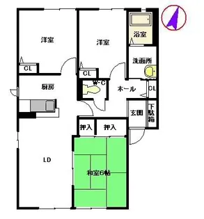 リジェール尾倉パートⅠ A棟【1階】の間取り