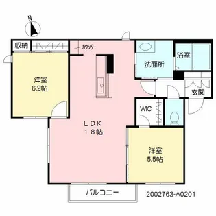 クリスタルコートさくら【2階】の間取り