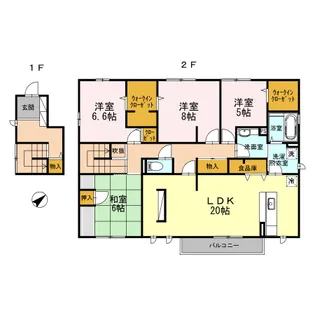 カルドーK&K A棟【2階】の間取り
