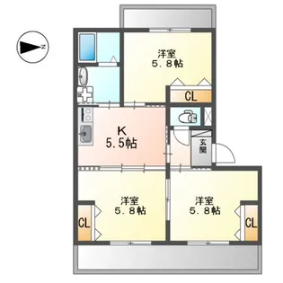 リバーサイドCOCO【201号室】の間取り