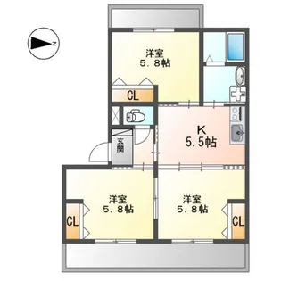 リバーサイドCOCO【202号室】の間取り