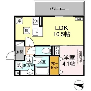 HABITAT YOSHINO【1階】の間取り