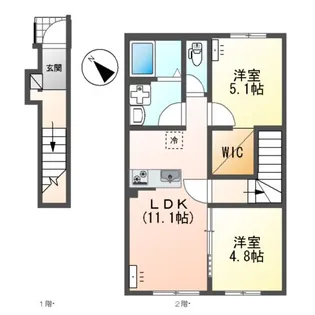 南区下石田2丁目アパート A棟【203号室】の間取り