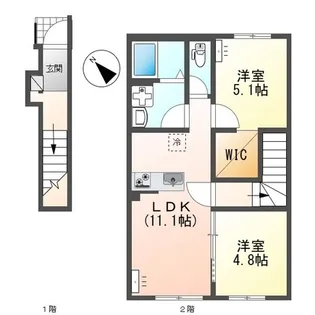 南区下石田2丁目アパート A棟【208号室】の間取り