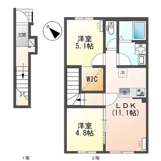 南区下石田2丁目アパート A棟【207号室】の間取り