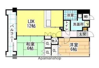 ハイネス若園【602号室】の間取り