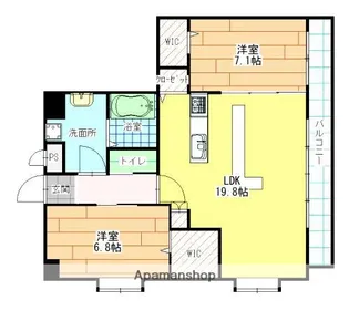ハイネス若園Ⅱ【12階】の間取り