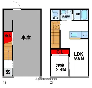 EXCEL GARAGE小倉南A棟【4号室】の間取り