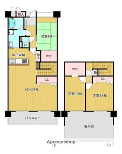 ペルル企救丘弐番館 107号室【1階】の間取り