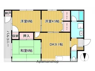 タツノ福柳ハイツ【502号室】の間取り