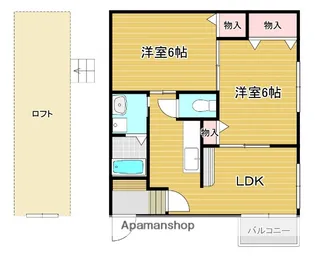 コーポカーペンターⅡ【2階】の間取り