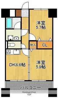 ニューシティアパートメンツ南小倉Ⅰ【810号室】の間取り