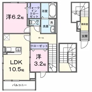 ラ・ポーズ葛原【3階】の間取り