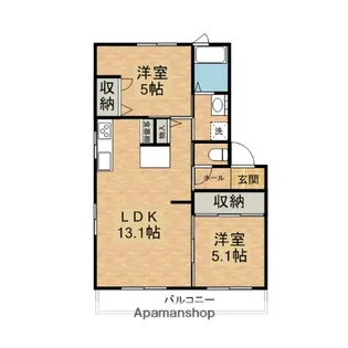 コーポラス青葉A棟【2階】の間取り