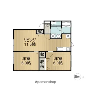 シャーメゾン陽光B棟【2階】の間取り
