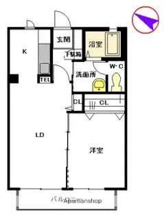 ラトゥール大和【1階】の間取り