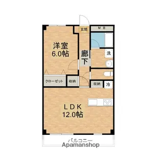 グローバルクレスト大和【105号室】の間取り