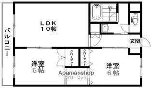 2LDKの間取り画像