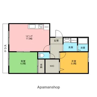 ジュネスピア白岳【102号室】の間取り