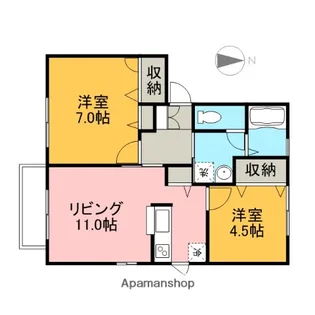 フォーレス崎岡【1階】の間取り