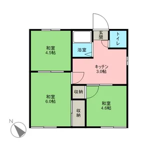 コーポ赤崎【201号室】の間取り