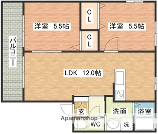 ハピーコート【201号室】の間取り
