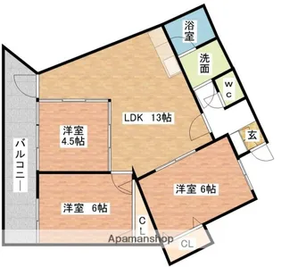 ラ・ソレイユ【201号室】の間取り