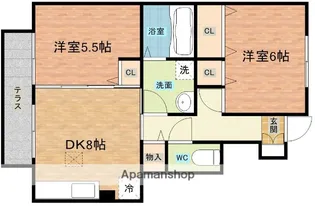 ヴェルジェ平間【1階】の間取り