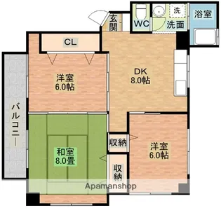 ハイツ昭和台A棟【101号室】の間取り