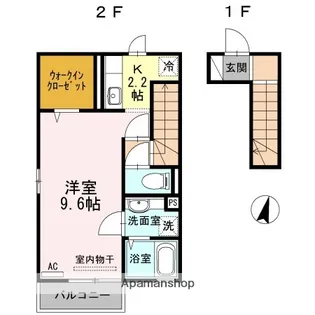 ケイズルーム城山【2階】の間取り